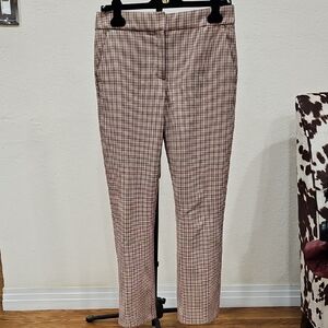 Tory Bruch Cropped Plaid Straight-Leg Pants - Sz 6